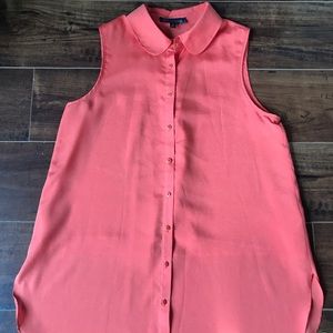 Button front sleeveless tunic